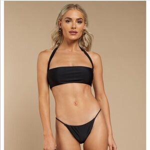 Tobi all I need black bandeau bikini top large nwt